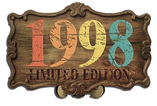 DARO Design - 26 Geburtstag Frauen & Männer - Originelle Geldgeschenke Geburtstag 26 Wandbild und Ständer - Holz-Schild Gästebuch - Geschenke zum 26. Geburtstag Mann Frau Deko - Geburtsjahr 1998 von DARO Design