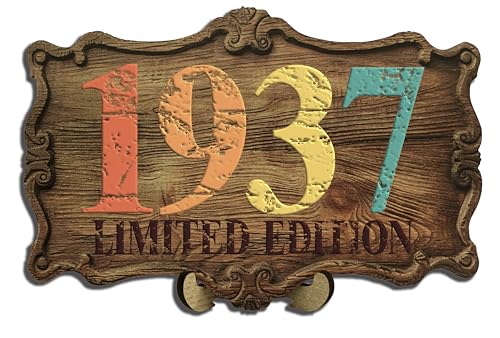 DARO Design - 87 Geburtstag Frauen & Männer - Originelle Geldgeschenke Geburtstag 87 Wandbild und Ständer - Holz-Schild Gästebuch - Geschenke zum 87. Geburtstag Mann Frau Deko - Geburtsjahr 1937 von DARO Design