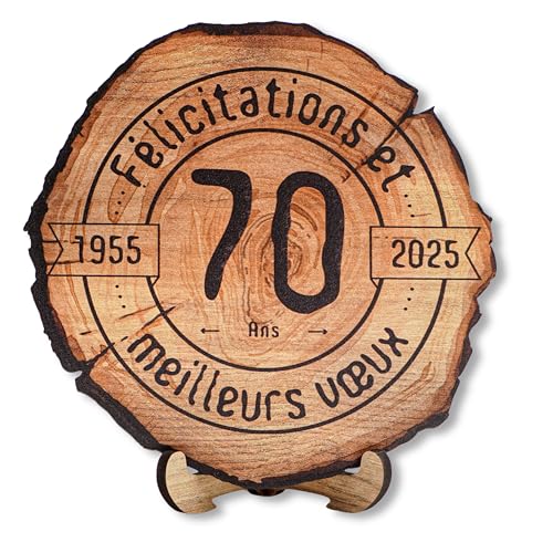 DARO Design - Holzscheibe - 70 Jahre - Größe 20cm- Geschenk zum Jubiläum, 70 Geburtstag, Jahrestag - Herzlichen Glückwunsch DARO Design - Holzscheibe - 70 Jahre - Größe 20cm- Geschenk zum Jubiläum, 70 Geburtstag, Jahrestag - Herzlichen Glückwunsch von DARO Design