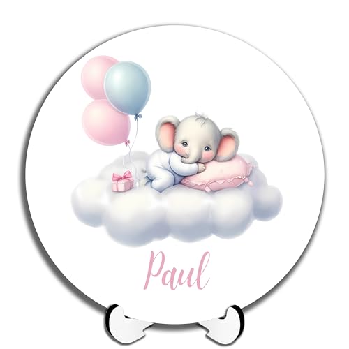 DARO Design - Namensschild Baby Tür-Schild personalisiert Kinderzimmer Deko Kinderzimmertür Geburtsgeschenk Taufgeschenk süße niedliche Tiere Elefant liegend mit Luftballons 30cm DARO Design - Namensschild Baby Tür-Schild personalisiert Kinderzimmer Deko Kinderzimmertür Geburtsgeschenk Taufgeschenk süße niedliche Tiere Elefant liegend mit Luftballons 30cm von DARO Design