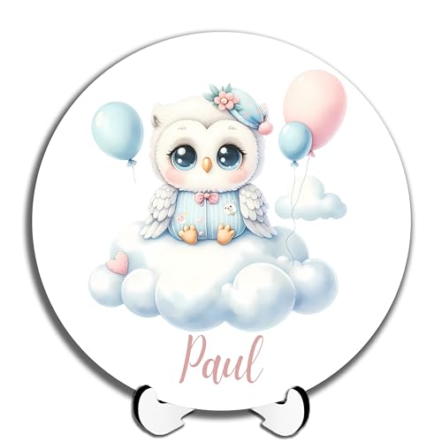 DARO Design - Namensschild Baby Tür-Schild personalisiert Kinderzimmer Deko Kinderzimmertür Geburtsgeschenk Taufgeschenk süße niedliche Tiere Eule mit Luftballons 20cm DARO Design - Namensschild Baby Tür-Schild personalisiert Kinderzimmer Deko Kinderzimmertür Geburtsgeschenk Taufgeschenk süße niedliche Tiere Eule mit Luftballons 20cm von DARO Design
