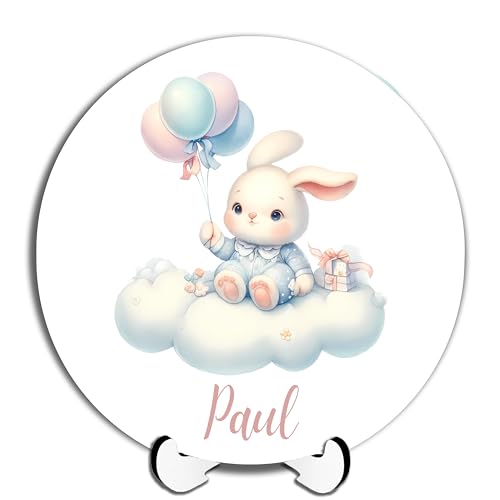 DARO Design - Namensschild Baby Tür-Schild personalisiert Kinderzimmer Deko Kinderzimmertür Geburtsgeschenk Taufgeschenk süße niedliche Tiere Hase Häschen mit Luftballons 30cm DARO Design - Namensschild Baby Tür-Schild personalisiert Kinderzimmer Deko Kinderzimmertür Geburtsgeschenk Taufgeschenk süße niedliche Tiere Hase Häschen mit Luftballons 30cm von DARO Design