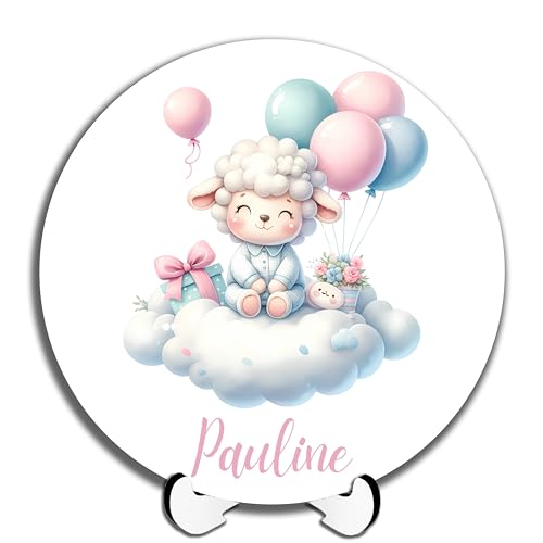 DARO Design - Namensschild Baby Tür-Schild personalisiert Kinderzimmer Deko Kinderzimmertür Geburtsgeschenk Taufgeschenk süße niedliche Tiere Schaf mit Luftballons 20cm DARO Design - Namensschild Baby Tür-Schild personalisiert Kinderzimmer Deko Kinderzimmertür Geburtsgeschenk Taufgeschenk süße niedliche Tiere Schaf mit Luftballons 20cm von DARO Design