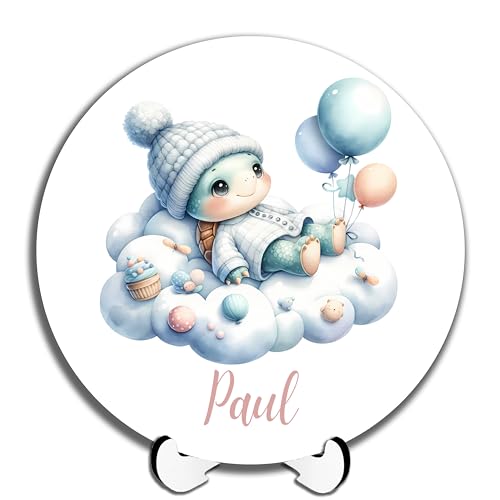 DARO Design - Namensschild Baby Tür-Schild personalisiert Kinderzimmer Deko Kinderzimmertür Geburtsgeschenk Taufgeschenk süße niedliche Tiere Schildkröte mit Luftballons 30cm DARO Design - Namensschild Baby Tür-Schild personalisiert Kinderzimmer Deko Kinderzimmertür Geburtsgeschenk Taufgeschenk süße niedliche Tiere Schildkröte mit Luftballons 30cm von DARO Design