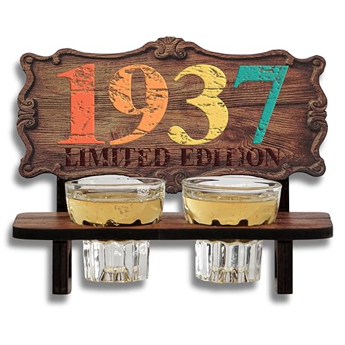DARO Design - Schnapsbank Jahreszahl Geschenk zum 88. Geburtstag, Limited Edition Jahrgang 1937, Geburtstagsgeschenk Deko Vintage Retro Look lustige Geldgeschenke mit 2 Schnapsgläser, Geburtstagsdeko DARO Design - Schnapsbank Jahreszahl Geschenk zum 88. Geburtstag, Limited Edition Jahrgang 1937, Geburtstagsgeschenk Deko Vintage Retro Look lustige Geldgeschenke mit 2 Schnapsgläser, Geburtstagsdeko von DARO Design
