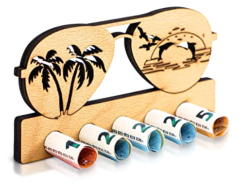 DARO Design - Urlaub, Strand, Palmen, Sonnenbrille - Geldgeschenk Holz von DARO Design