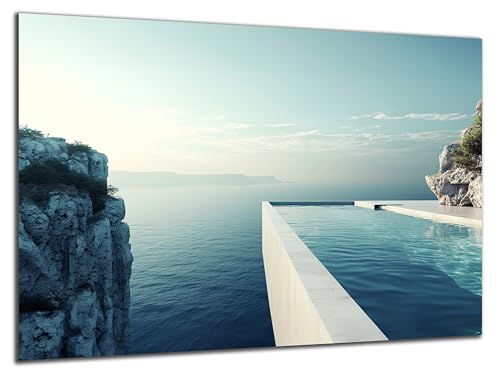 DARO Design - Wand-Bild 6mm HDF 70x50 cm Ausblick vom Pool - Wand-Deko Bilder Wohnzimmer von DARO Design