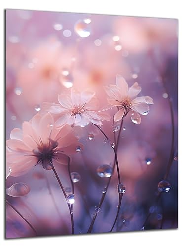 DARO Design - Wand-Bild 6mm HDF 70x50 cm lila Blumen - Wand-Deko Bilder Wohnzimmer von DARO Design