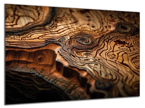 DARO Design - Wand-Bild 6mm HDF 84x56 cm Struktur Baum Holz - Wand-Deko Bilder Wohnzimmer von DARO Design