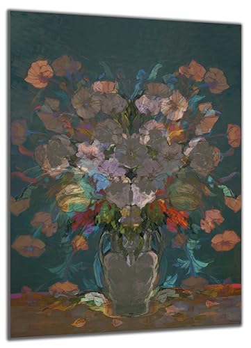 DARO Design - Wand-Bild Abstrakt Blumen-Vase auf 6mm HDF 60x40 cm - Wand-Deko Bilder Geschenk von DARO Design