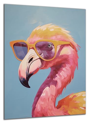 DARO Design - Wand-Bild Abstrakt Flamingo Brille auf 6mm HDF 84x56 cm - Wand-Deko Bilder Geschenk von DARO Design