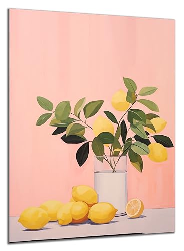 DARO Design - Wand-Bild Abstrakt Zitronen Glas auf 6mm HDF 30x20 cm - Wand-Deko Bilder Geschenk von DARO Design