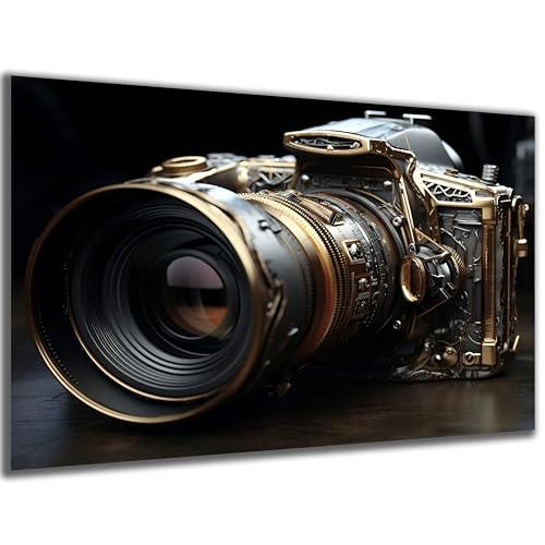 DARO Design - Wand-Bild Kamera Steampunk auf 6mm HDF 40x30 cm - Wand-Deko Bilder Lustiges Geschenk von DARO Design