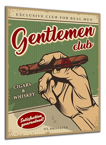 DARO Design - Wand-Bild auf 6mm HDF 30x20 cm Gentlemen Club Zigarre - Wand-Deko Bilder Geschenk Vintage-Schild Retro-Schild DARO Design - Wand-Bild auf 6mm HDF 30x20 cm Gentlemen Club Zigarre - Wand-Deko Bilder Geschenk Vintage-Schild Retro-Schild von DARO Design