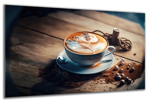 DARO Design - Wand-Bild auf 6mm HDF 30x20 cm Kaffee-Tasse Milchschaum - Wand-Deko Bilder Geschenk von DARO Design