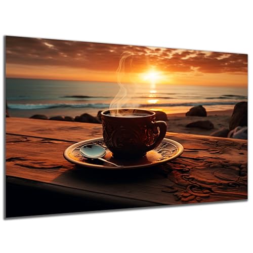 DARO Design - Wand-Bild auf 6mm HDF 30x20cm Kaffee Sonnenaufgang - Wand-Deko Bilder Geschenk von DARO Design