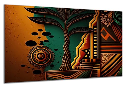 DARO Design - Wand-Bild auf 6mm HDF 40x30 cm Afrikanisch Abstrakt Baum - Wand-Deko Bilder Geschenk von DARO Design