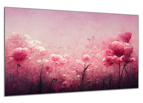 DARO Design - Wand-Bild auf 6mm HDF 70x50 cm Blumen Kunst Rosa - Wand-Deko Bilder Geschenk von DARO Design