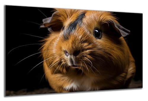 DARO Design - Wand-Bild auf 6mm HDF 70x50 cm Hamster Meerschweinchen Portrait - Wand-Deko Bilder Geschenk von DARO Design