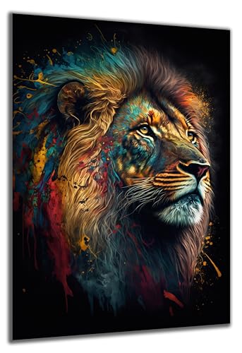 DARO Design - Wand-Bild auf 6mm HDF 70x50 cm Löwe Abstrakt Futuristisch Neon - Wand-Deko Bilder Geschenk DARO Design - Wand-Bild auf 6mm HDF 70x50 cm Löwe Abstrakt Futuristisch Neon - Wand-Deko Bilder Geschenk von DARO Design