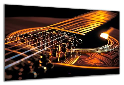 DARO Design - Wand-Bild auf 6mm HDF 84x56 cm Musik Gitarre - Wand-Deko Bilder Geschenk von DARO Design