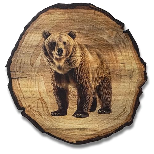 DARO Design - Wandbild Bär Größe 80cm - Kunstdruck aufhängefertig - Wanddekoration Thema Jagd, Natur, Tiere von DARO Design