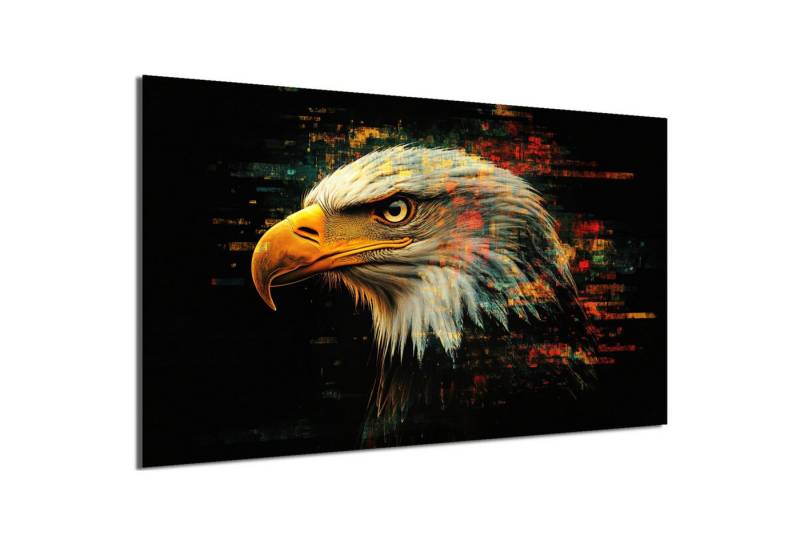 DARO Design Leinwandbild Modern Abstrakt Wandbilder XXL Wandbild Wand Deko Leinwand Bilder, (Adler Warhol Glitch - Bild groß Wahnzimmer Schlafzimmer Küche Esszimmer Einteilig Querformat Fotodruck Leinwände Wanddeko Abstrakte Kunst Boho), 40x30cm von DARO Design