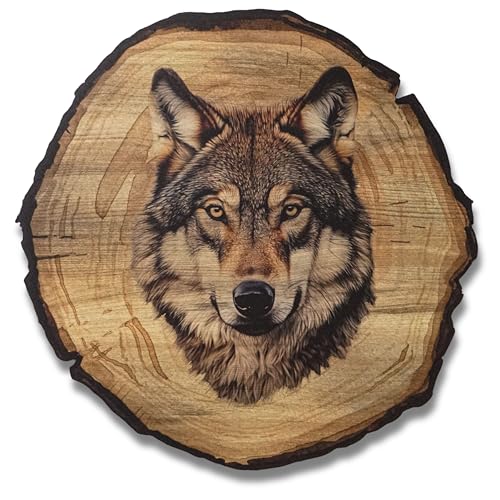 DARO Design - Wandbild Wolf Größe 45cm - Kunstdruck aufhängefertig - Wanddekoration Thema Jagd, Natur, Tiere von DARO Design