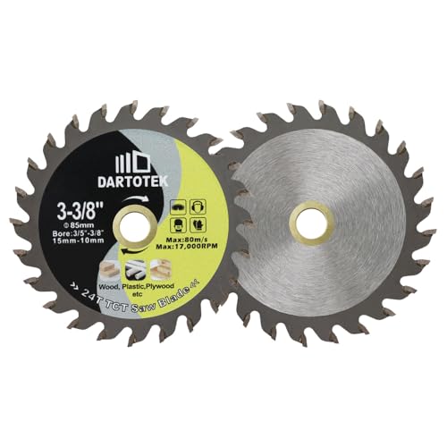 DARTOTEK TCT Hartmetall Holz Trennscheibe 24T Hartmetallbestücktes Kreissägeblatt für langanhaltende Schnitte in Holz, Kunststoff und weichen Materialien 85mm 2Stück DARTOTEK TCT Hartmetall Holz Trennscheibe 24T Hartmetallbestücktes Kreissägeblatt für langanhaltende Schnitte in Holz, Kunststoff und weichen Materialien 85mm 2Stück von DARTOTEK