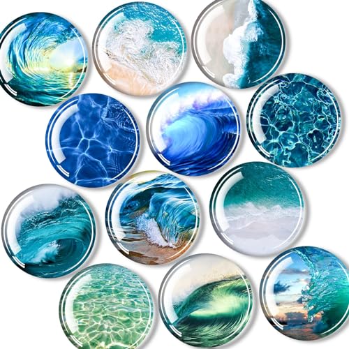 DARUITE 12 Stück Kühlschrankmagnete, Blaues Meer Magnete, Runde Dekorative Whiteboard Magnete für Heimdekoration, Büros, Kühlschränke und Schließfächer DARUITE 12 Stück Kühlschrankmagnete, Blaues Meer Magnete, Runde Dekorative Whiteboard Magnete für Heimdekoration, Büros, Kühlschränke und Schließfächer von DARUITE