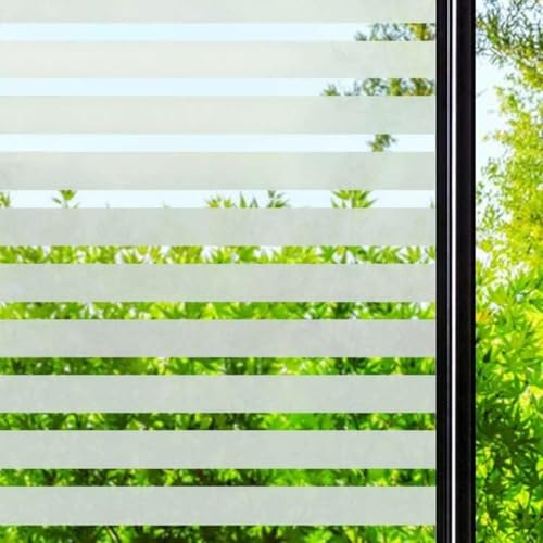 DARUITE Fensterfolie Blickdicht Milchglasfolie Selbstklebend Sichtschutzfolie Non-Klebefolie Fenster Sichtschutz Fensterfolien Folie Fenster Sichtschutz (30x120 cm, Fensterfolie Streifen) von DARUITE