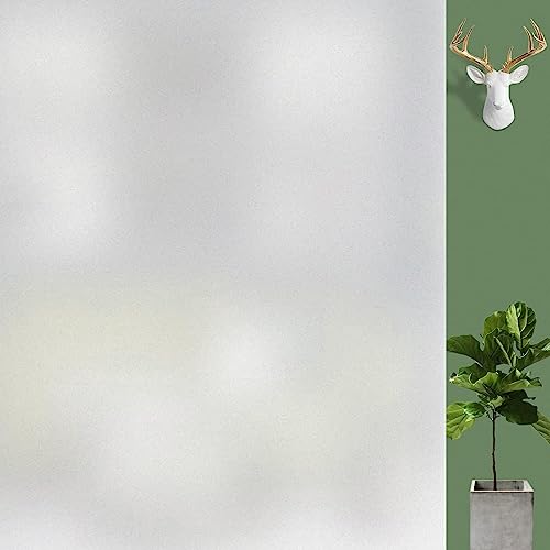 DARUITE Fensterfolie Blickdicht Selbsthaftend Milchglasfolie Sichtschutzfolie Fenster Fensterfolien Sichtschutz Non Klebefolie Milchfolie Fenster Für Zuhause Badzimmer Büro Glas 60 x 200 cm von DARUITE