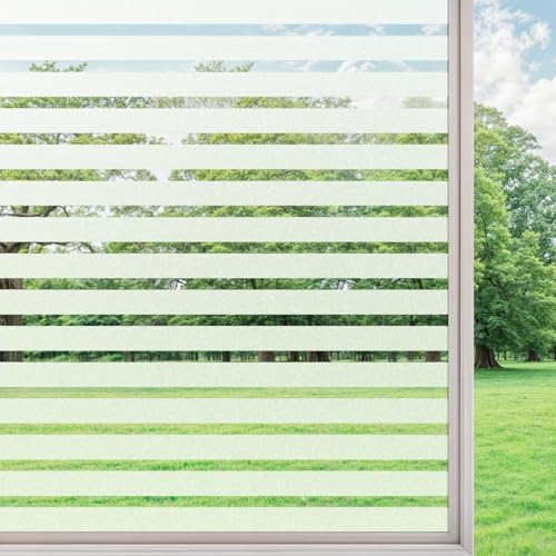 DARUITE Fensterfolie Blickdicht Sichtschutzfolie Fenster, Mittleres Streifenmuster Folie Fenster Sichtschutz Dekoration Selbsthaftende Statisch Haftend Milchglasfolie für Zuhause Büro, 60x200cm DARUITE Fensterfolie Blickdicht Sichtschutzfolie Fenster, Mittleres Streifenmuster Folie Fenster Sichtschutz Dekoration Selbsthaftende Statisch Haftend Milchglasfolie für Zuhause Büro, 60x200cm von DARUITE