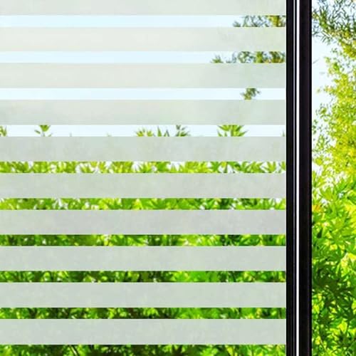 DARUITE Fensterfolie Blickdicht Milchglasfolie Selbstklebend Sichtschutzfolie Non-Klebefolie Fenster Sichtschutz Fensterfolien Folie Fenster Sichtschutz (60x300 cm, Fensterfolie Streifen) von DARUITE
