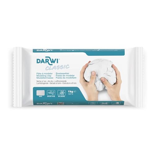 Darwi 1 kg Modelliermasse Knetmasse lufttrocknend weiß von DARWI