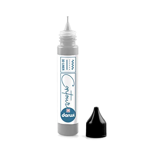 DARWI - DA0690030080C - Un flacon de Peinture Acrylique sur Verre pour Contours en Relief avec Embout Applicateur - Coloris Argent - 30 ML DARWI - DA0690030080C - Un flacon de Peinture Acrylique sur Verre pour Contours en Relief avec Embout Applicateur - Coloris Argent - 30 ML von DARWI