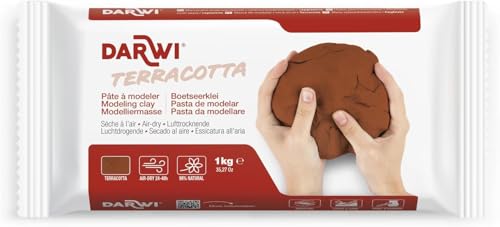 DARWI - DA0811000000C - Un Pain de Pâte à Modeler Naturelle - Malléable - séchage à l'air libre - Terracotta - 1 KG - Prête à l'emploi - Autodurcissante - Pour Enfants et Adultes - DARWI TERRACOTTA von DARWI