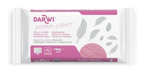 DARWI - DA0840160000C - Un Pain de Pâte à Modeler Naturelle - Malléable - séchage à l'air libre - Blanc - 160G - Prête à l'emploi - Extra légère et flexible - Autodurcissante - Pour Enfants et Adultes von DARWI