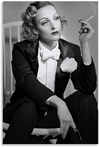 DARXGB Leinwand Druck Poster 60x90cm Marlene Dietrich im Anzug Dekorative Wohnzimmer Kein Rahmen von DARXGB