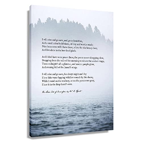 Poster und Drucke 60x90cm Lake Isle of Innisfree Gedicht William Butler Yeats Zitate Poster Dekoration Wohnzimmer Schlafzimmer Malerei Kein Rahmen von DARXGB