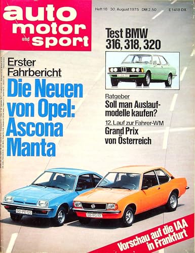 Echte, historische Zeitschrift von 1975 - Auto Motor Sport AMS Autozeitung 18/1975 - Personalisiertes Geschenk 50. Geburtstag für Männer - Original aus dem Jahr 1975 - Die Geschenkidee für den Mann Echte, historische Zeitschrift von 1975 - Auto Motor Sport AMS Autozeitung 18/1975 - Personalisiertes Geschenk 50. Geburtstag für Männer - Original aus dem Jahr 1975 - Die Geschenkidee für den Mann von DAS GEBURTSTAGSGESCHENK HISTORISCHE ZEITSCHRIFTEN