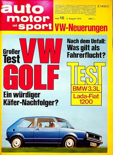 Echte, historische Zeitschrift von Anfang August 1974 - AMS 16/1974 - Personalisiertes Geschenk zum 51. Geburtstag für Männer - Original aus dem Jahr 1974 - Die Geschenkidee für Frau und Mann von DAS GEBURTSTAGSGESCHENK HISTORISCHE ZEITSCHRIFTEN