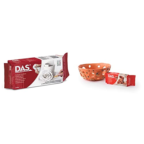 Bundle aus DAS lufthärtende Modelliermasse 1.000 Gramm, terracotta und weiß von DAS