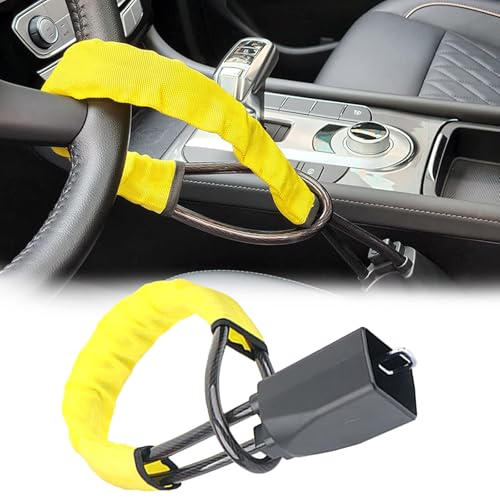 DASHENGFANG Auto Lenkradkralle, für Hyundai i10 2019-2024 Anti-Diebstahl Auto Lenkradschlos, Diebstahlsicherungen von der Gurtsteckdose bis zum Lenkrad,Yellow DASHENGFANG Auto Lenkradkralle, für Hyundai i10 2019-2024 Anti-Diebstahl Auto Lenkradschlos, Diebstahlsicherungen von der Gurtsteckdose bis zum Lenkrad,Yellow von DASHENGFANG