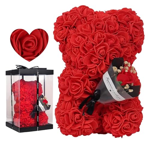 Rosen Bär Blumenbär Mit Geschenkbox Geburtstagsgeschenk Für Frauen Rosenblumenbär Rosen Teddybär Valentinstagsgeschenk Rosenblumenbär Mit Geschenkbox Romantisch Rosen Teddybär Geschenk Für Hochzeit von DASHIELL