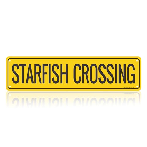 Starfish Crossing Warnschild Aluminium Metallschild Seestern Schild Seestern Dekor Seestern Geschenk Einzigartige Wanddekoration für Strand Haus Haus Hof Kinderzimmer - 40,6 x 10,2 cm Indoor/Outdoor von DASHUA