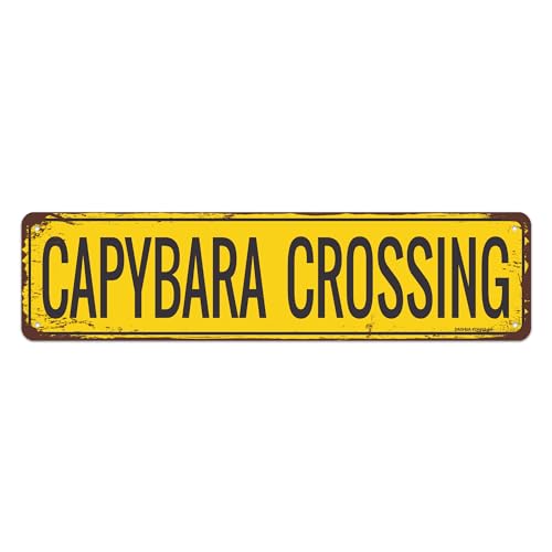 Vintage Capybara Crossing Warnschild Aluminium Metallschild Capybara Schild Capybara Dekor Capybara Geschenk Einzigartige Tierdekoration für Bauernhaus/Zuhause/Hof/Männerhöhle/Bar – 40,6 x 10,2 cm für Vintage Capybara Crossing Warnschild Aluminium Metallschild Capybara Schild Capybara Dekor Capybara Geschenk Einzigartige Tierdekoration für Bauernhaus/Zuhause/Hof/Männerhöhle/Bar – 40,6 x 10,2 cm für von DASHUA