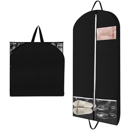 Lange Kleiderabdeckungen Kleideraufbewahrungsbeutel, PEVA Kleiderabdeckungsbeutel mit Reißverschluss (60x180 cm), Wasserdicht Anti-Milben Atmungsaktiv für Lagerung und Reisen von DASHUAIGE