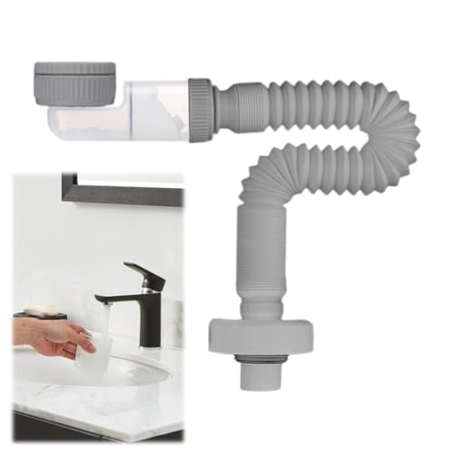 DASIAUTOEM 1 1/4 Zoll Siphon, Raumsparsiphon, Einstellbarer Siphon Waschbecken, Flexibles Ablaufschlauch, Geruchsdichter Flexibler Siphon, Austauschbarer Abwasserrohr (Grau) DASIAUTOEM 1 1/4 Zoll Siphon, Raumsparsiphon, Einstellbarer Siphon Waschbecken, Flexibles Ablaufschlauch, Geruchsdichter Flexibler Siphon, Austauschbarer Abwasserrohr (Grau) von DASIAUTOEM