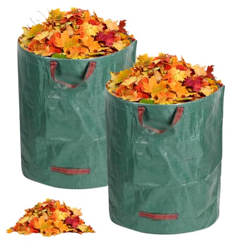 DASIAUTOEM 272L Gartenabfallsack, Gartensack Laubsack Gartenabfallsack, Stabil Gartensack Laubsack groß selbststehend UV-Beständig Wasserdicht Faltbar aus Polypropylen (2 Stück) von DASIAUTOEM